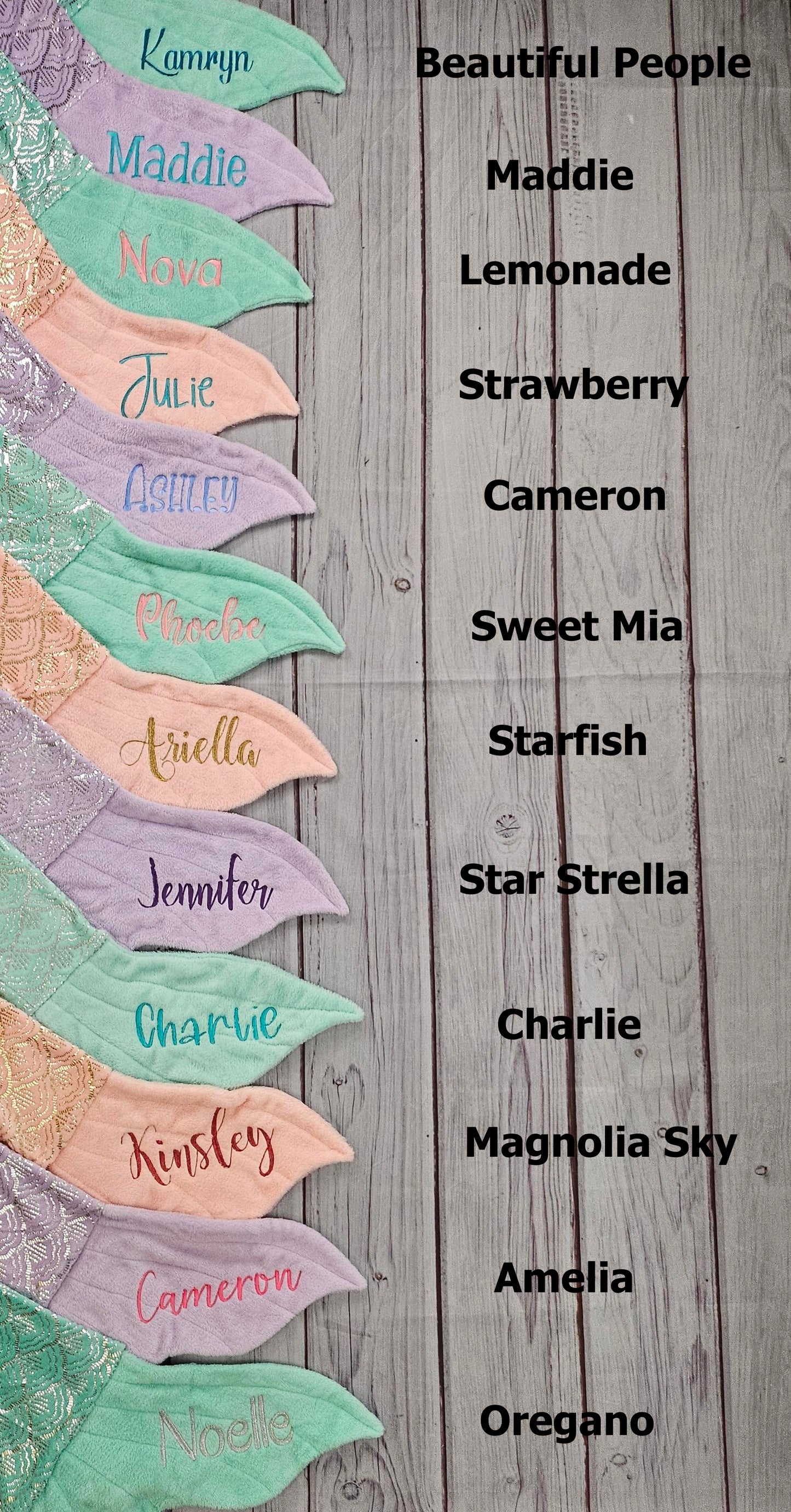 Personalized Mermaid Tail Fleece Blanket with Metallic Thread Embroidery