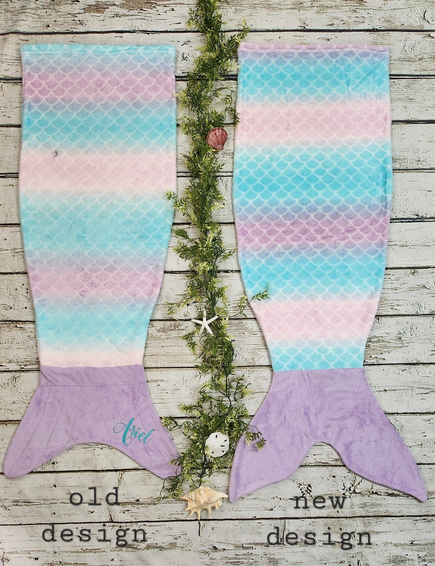 Personalized Fleece Mermaid Tail Blankets