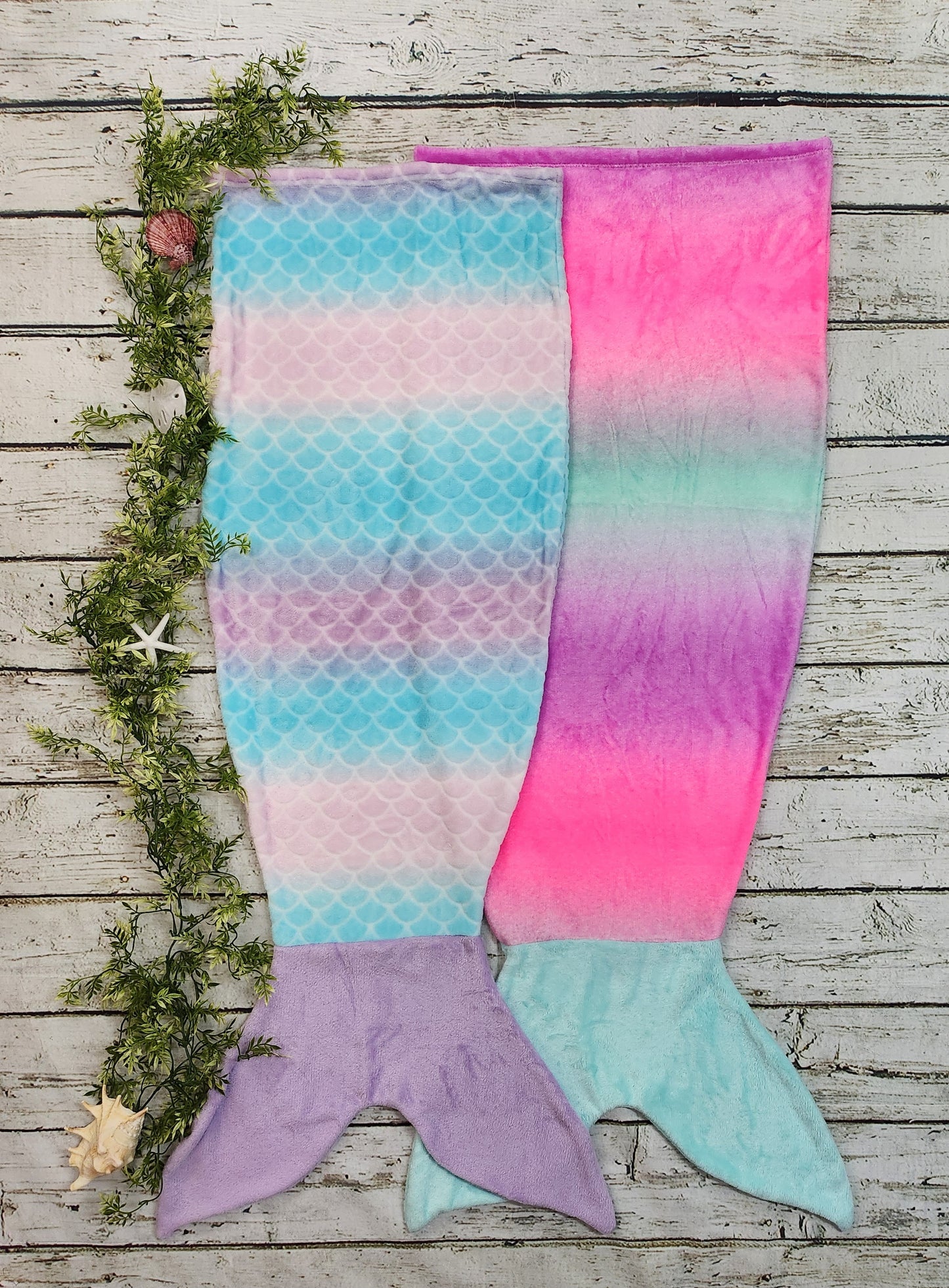 Personalized Fleece Mermaid Tail Blankets