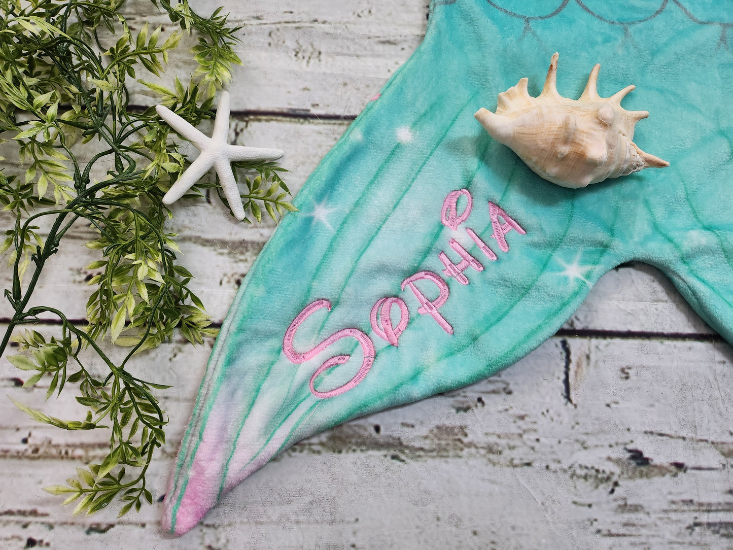 Personalized Fleece Mermaid Tail Blankets