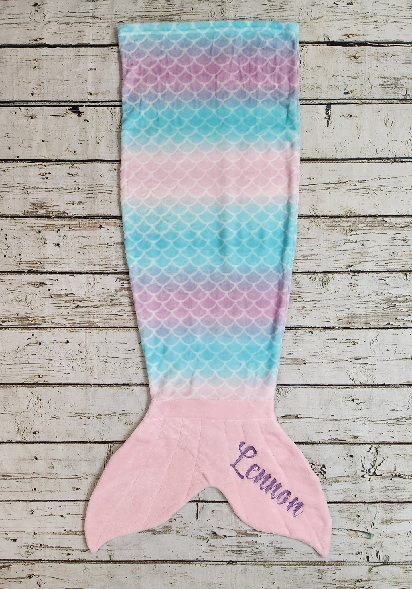 Personalized Fleece Mermaid Tail Blankets