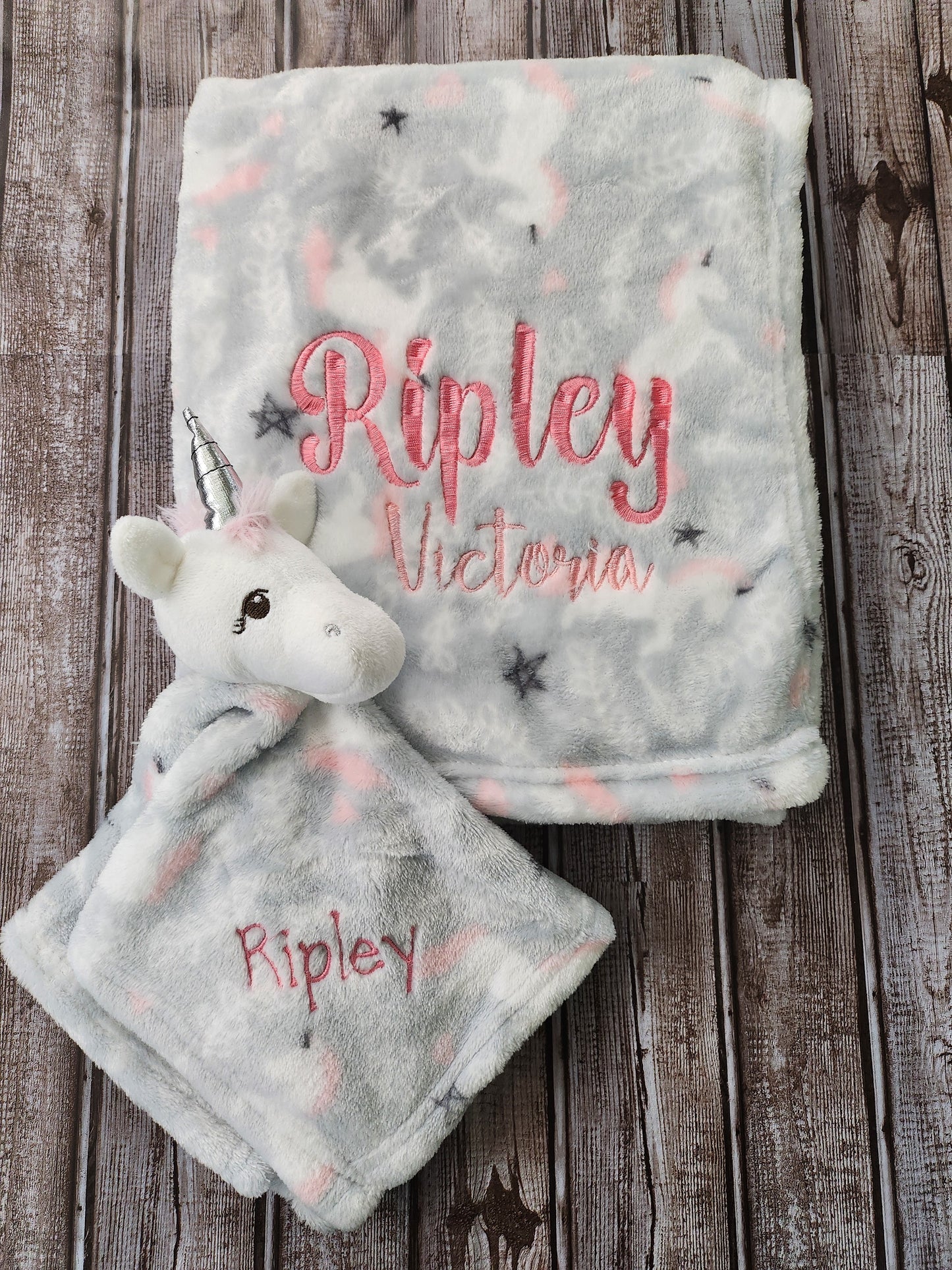 Embroidered Baby Blanket & Lovie set