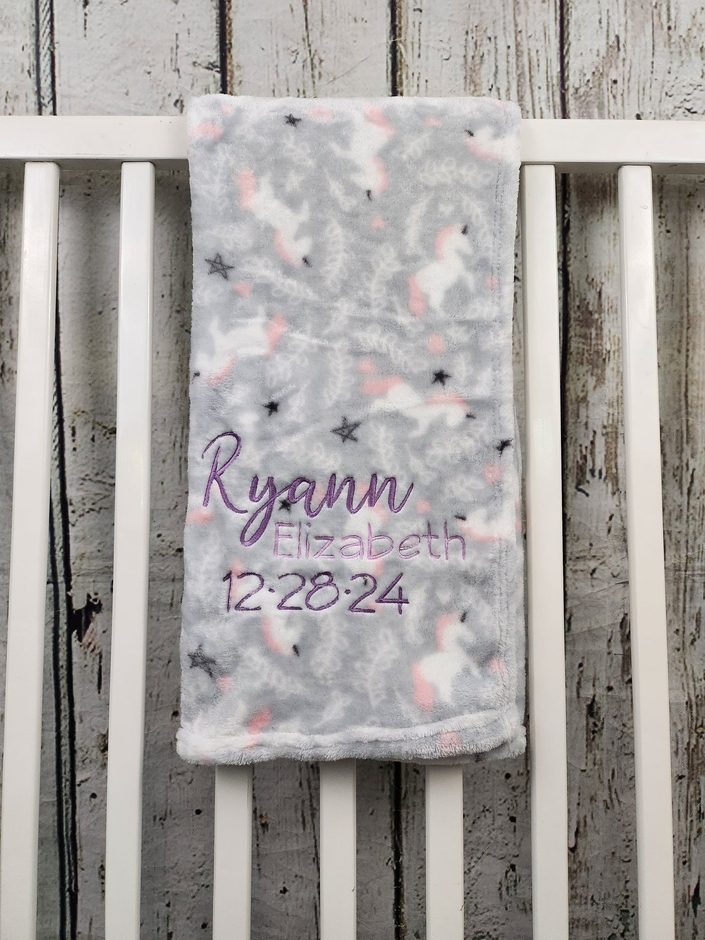 Soft Fleece Embroidered Baby Blankets