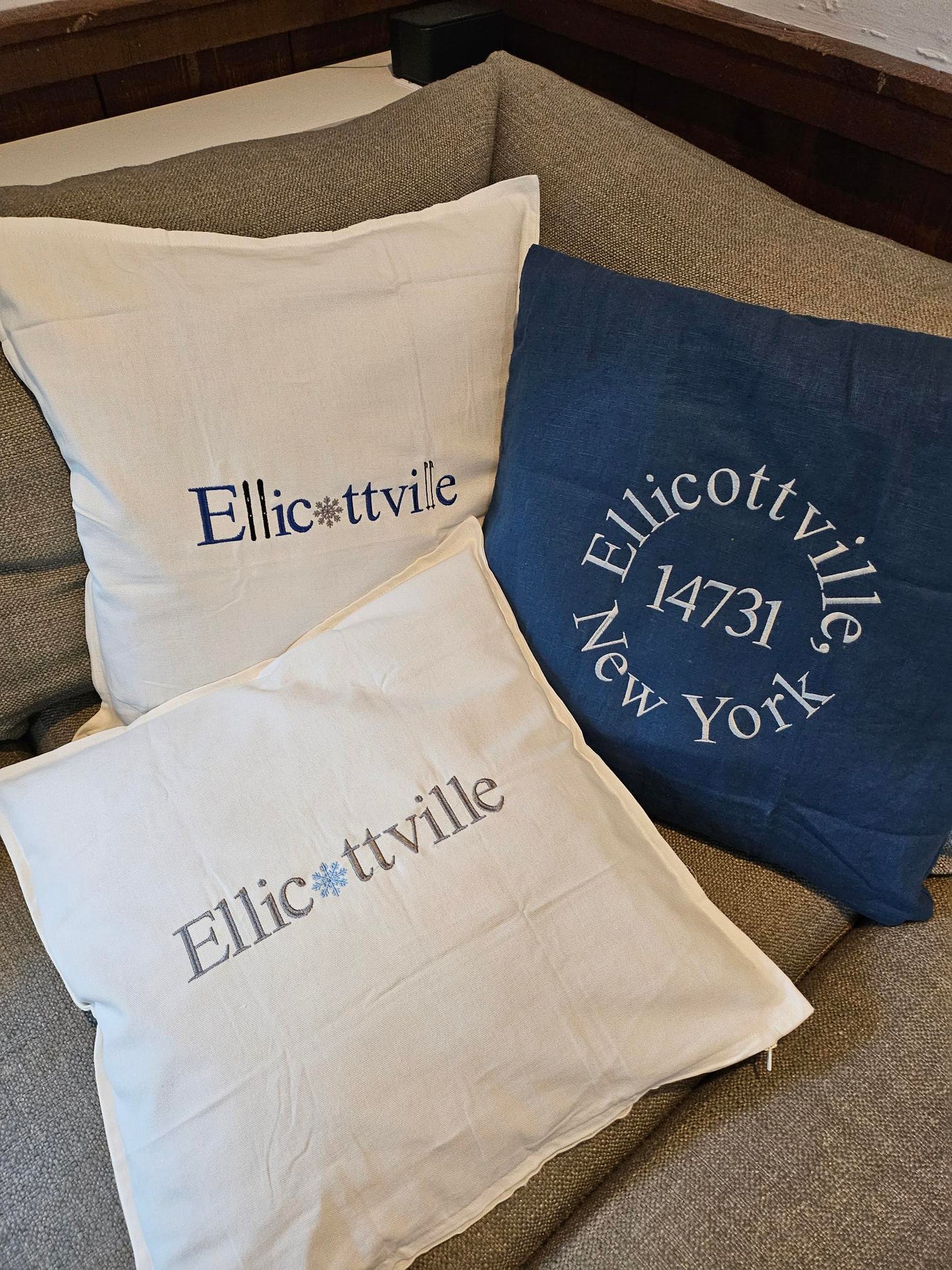 Ellicottville Personalized Zip Code Pillow Cover