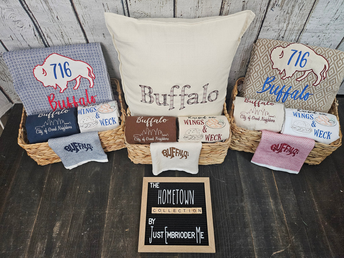 Buffalo NY Gift Basket with Buffalo Check Pillow & Towels | Buffalo Signature Collection