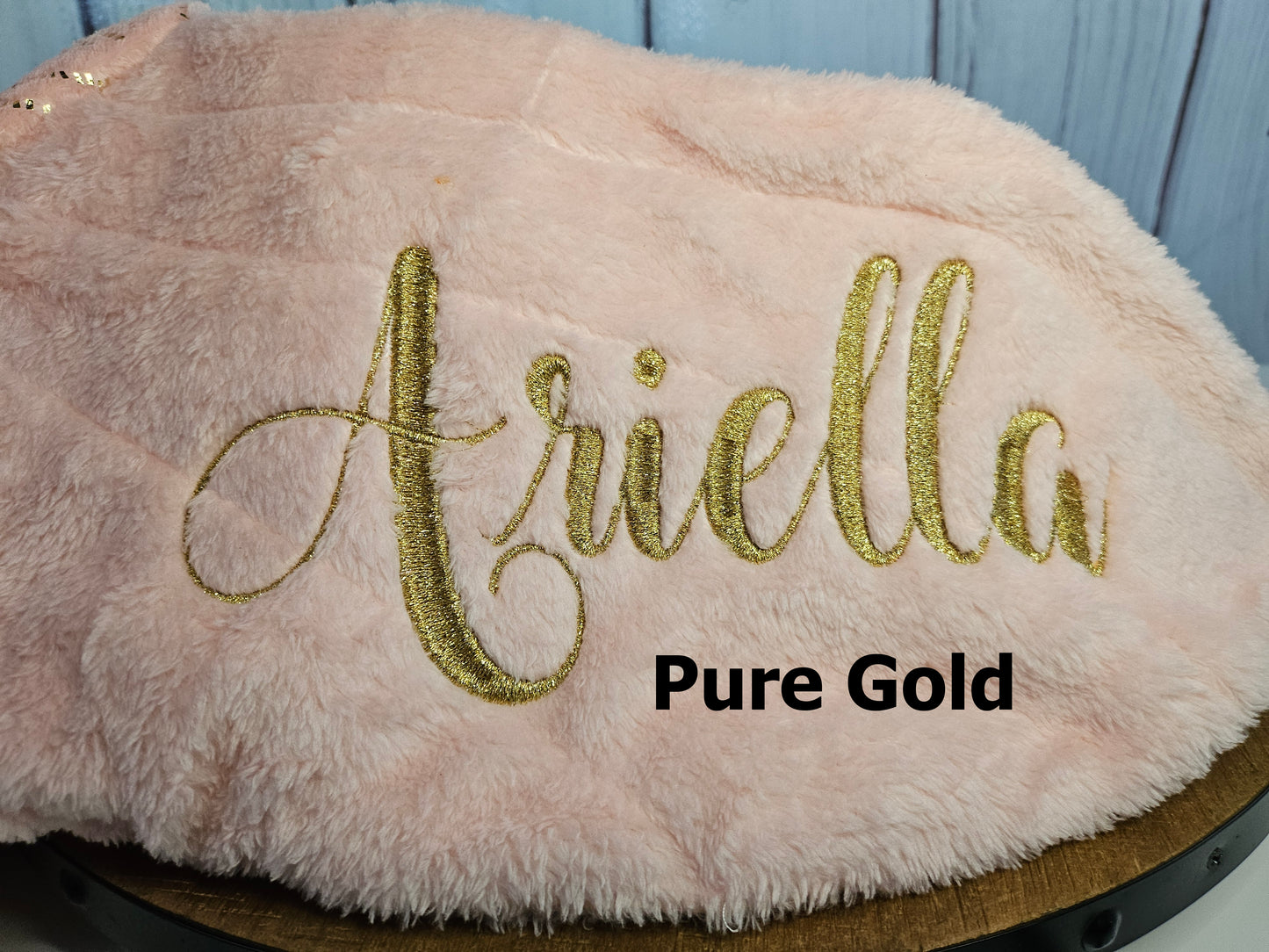 Personalized Mermaid Tail Fleece Blanket with Metallic Thread Embroidery
