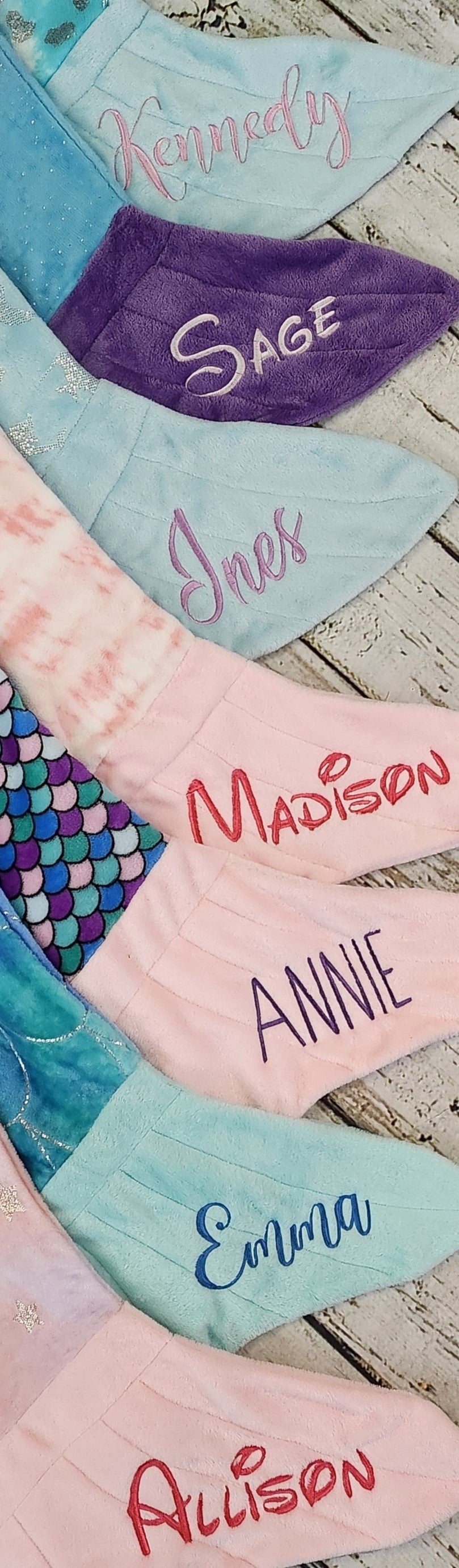 Personalized Fleece Mermaid Tail Blankets