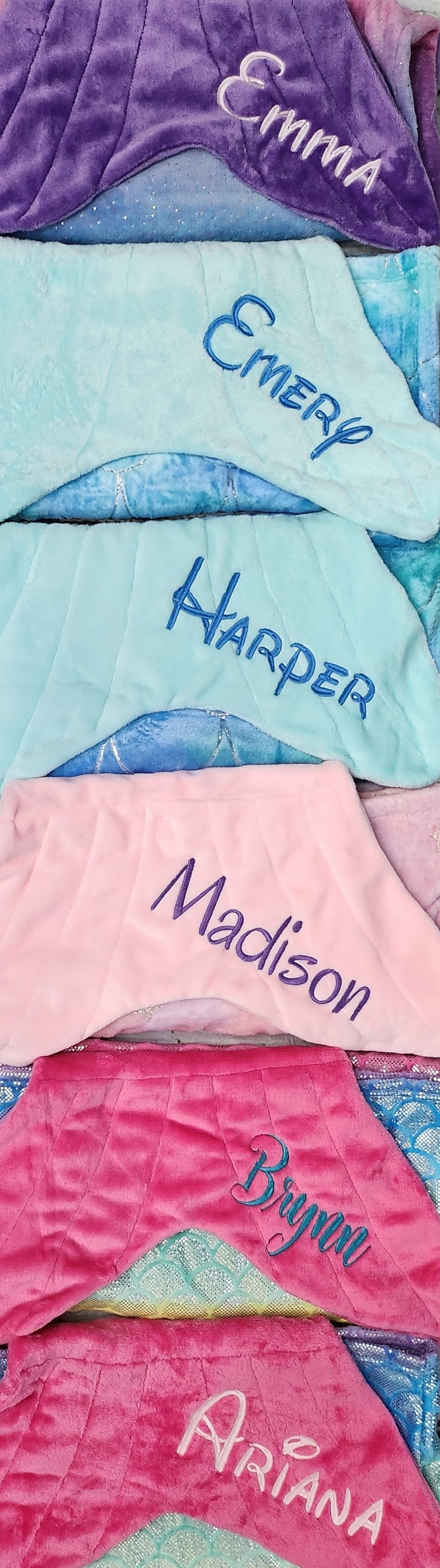 Personalized Fleece Mermaid Tail Blankets