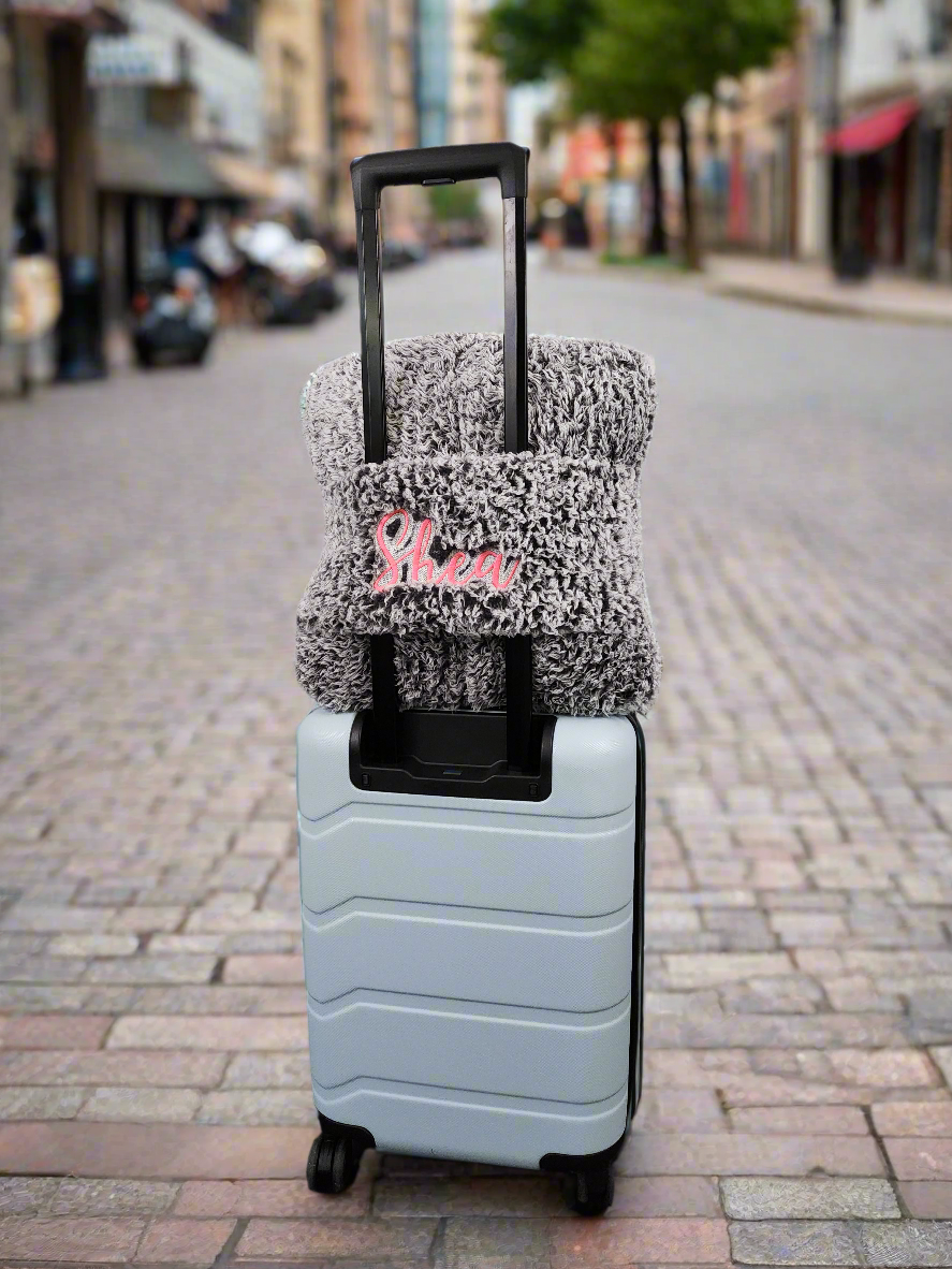 Convertible Travel Pillow & Blanket – Personalized Sherpa Comfort On the Go