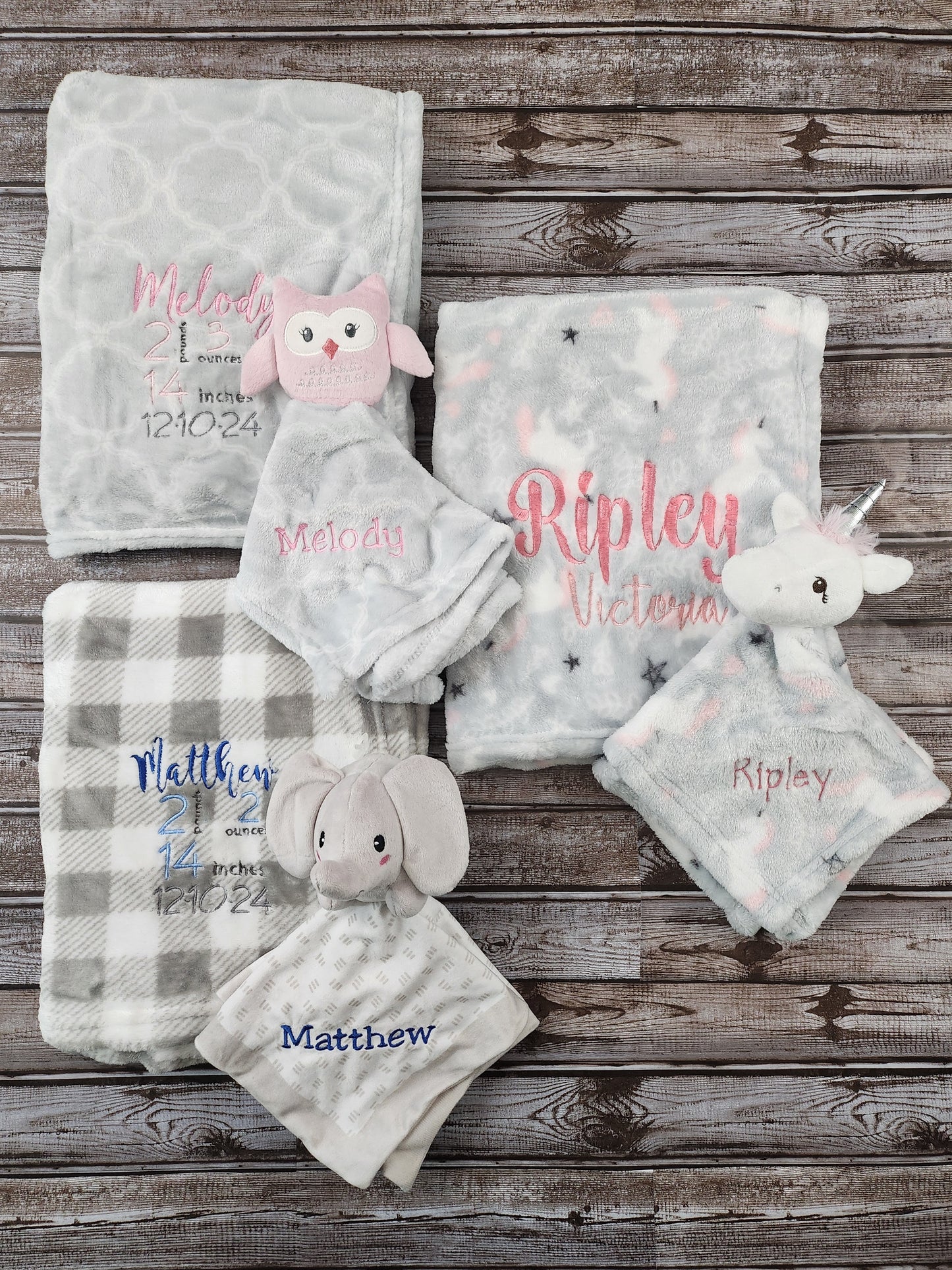 Embroidered Baby Blanket & Lovie set
