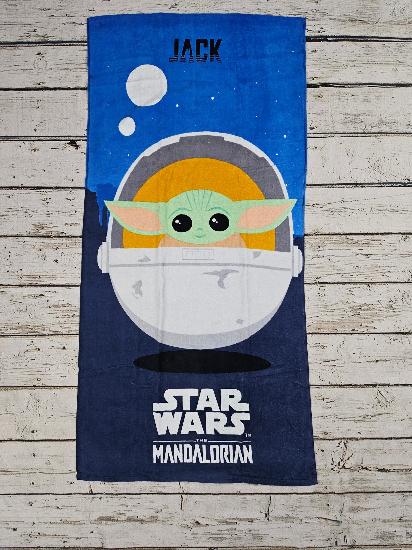 Licensed Star Wars, Mandalorian & Grogu Beach Towels with Personalized Name