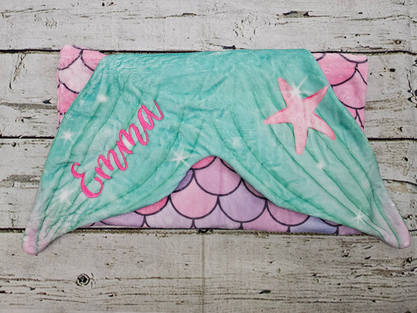 Personalized Fleece Mermaid Tail Blankets