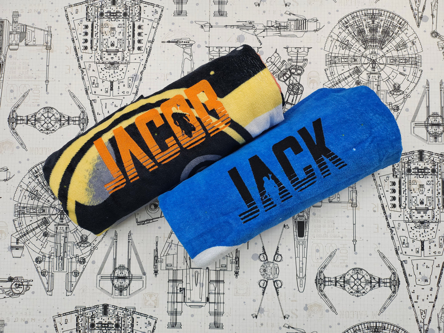 Licensed Star Wars, Mandalorian & Grogu Beach Towels with Personalized Name
