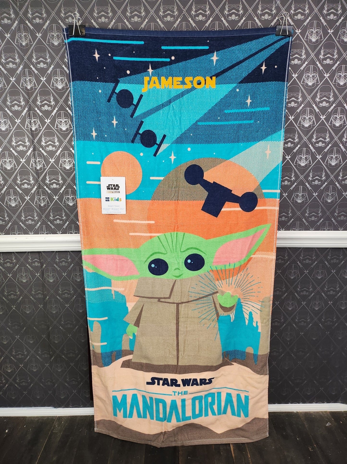 Licensed Star Wars, Mandalorian & Grogu Beach Towels with Personalized Name