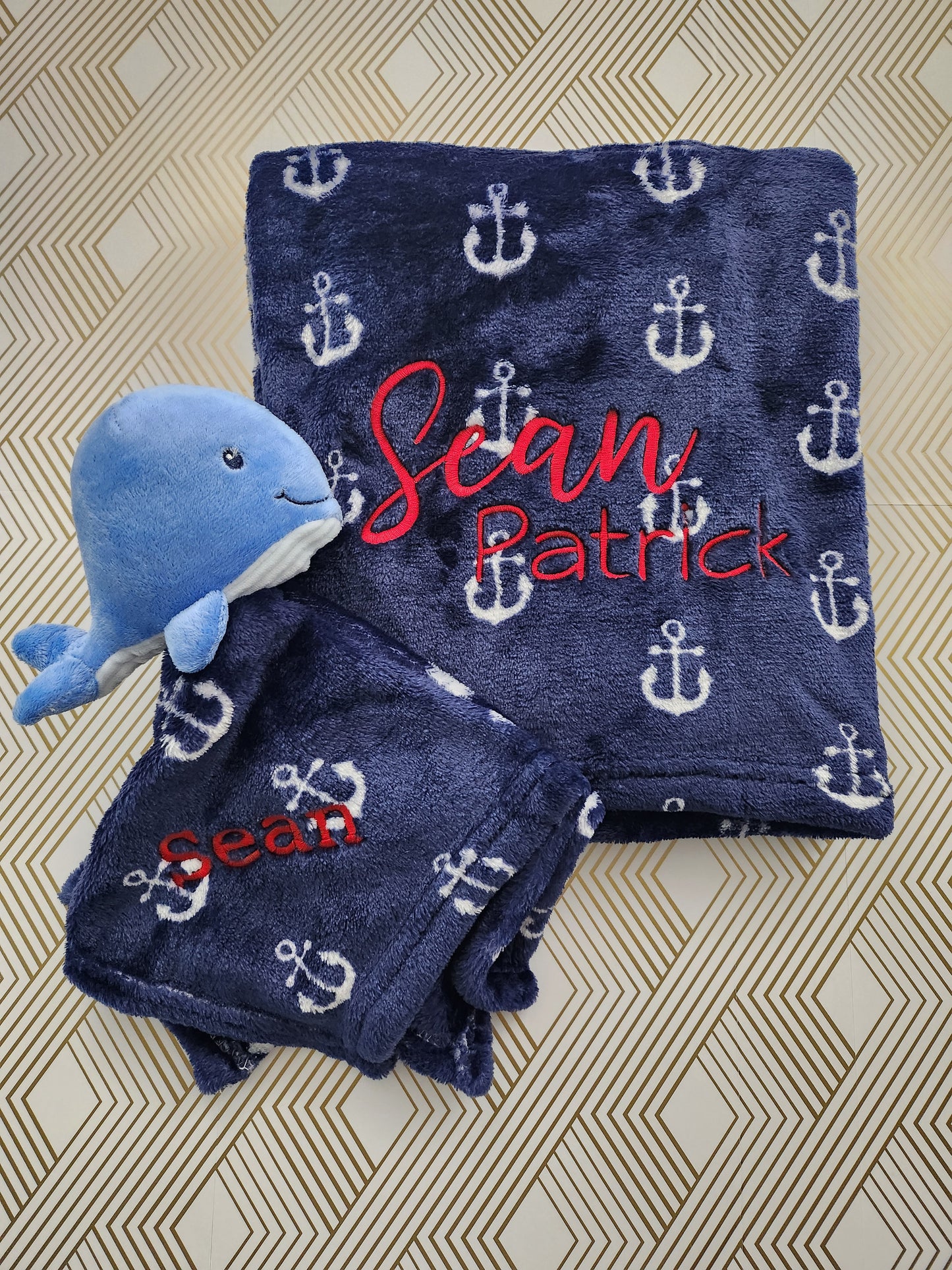 Embroidered Baby Blanket & Lovie set