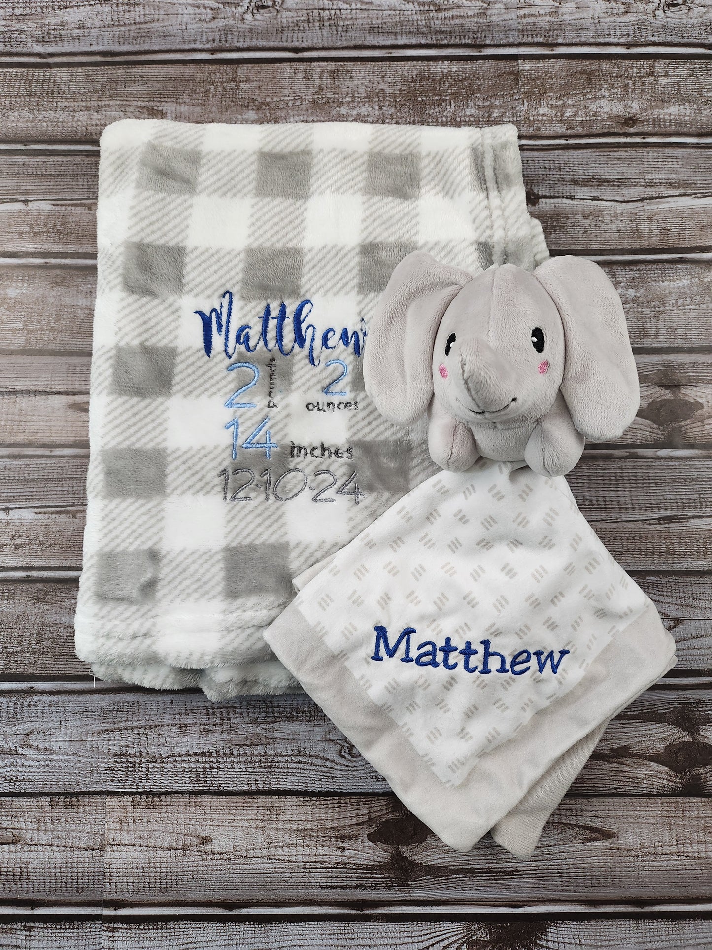 Embroidered Baby Blanket & Lovie set