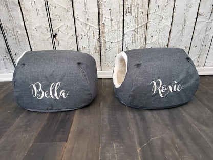 Embroidered Deluxe Pet Bed for Cat or Small Dogs