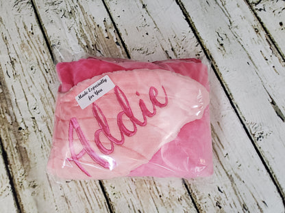 Personalized Embossed Fleece Mermaid Tail Blanket