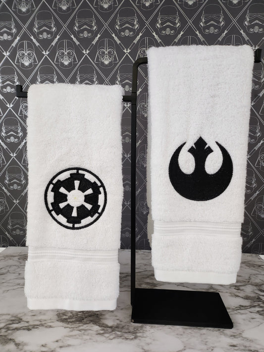 Imperial Cog or Rebel Insignia Embroidered Terry Hand Towels 16x26