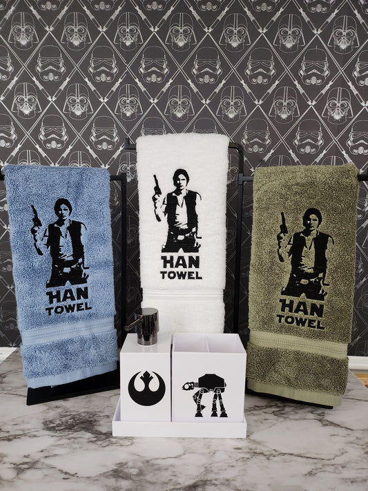 Han Towel Embroidered on a Terry Cloth Hand Towel