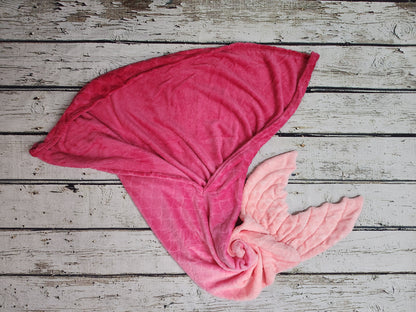 Personalized Embossed Fleece Mermaid Tail Blanket