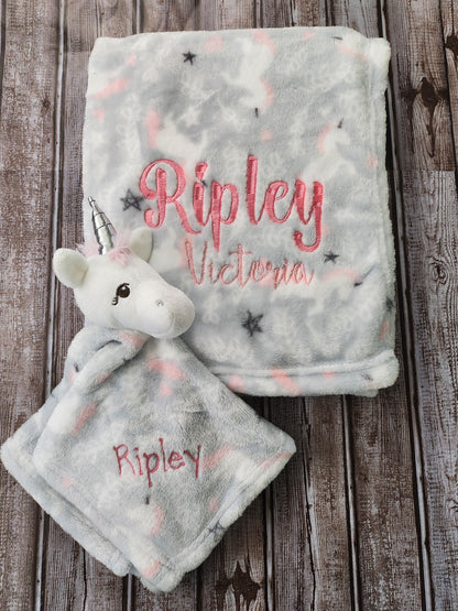 Embroidered Baby Blanket & Lovie set