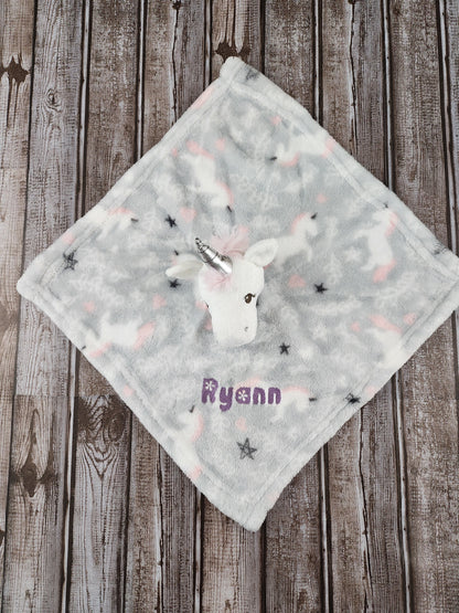 Embroidered Plush Fleece Baby Security Blankets