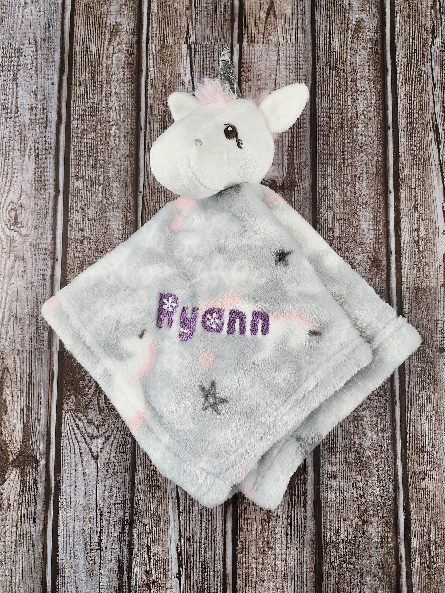 Embroidered Plush Fleece Baby Security Blankets