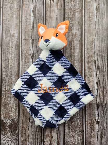 Embroidered Plush Fleece Baby Security Blankets