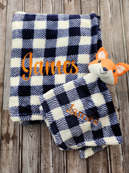 Embroidered Baby Blanket & Lovie set