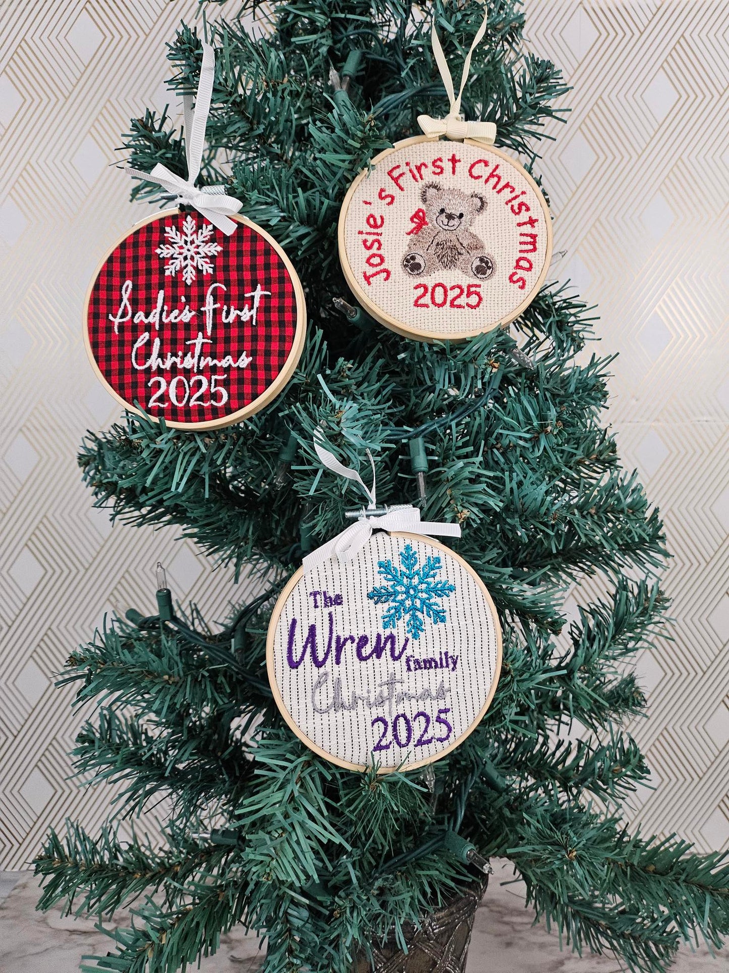 Personalized Embroidered Christmas Ornaments 2025