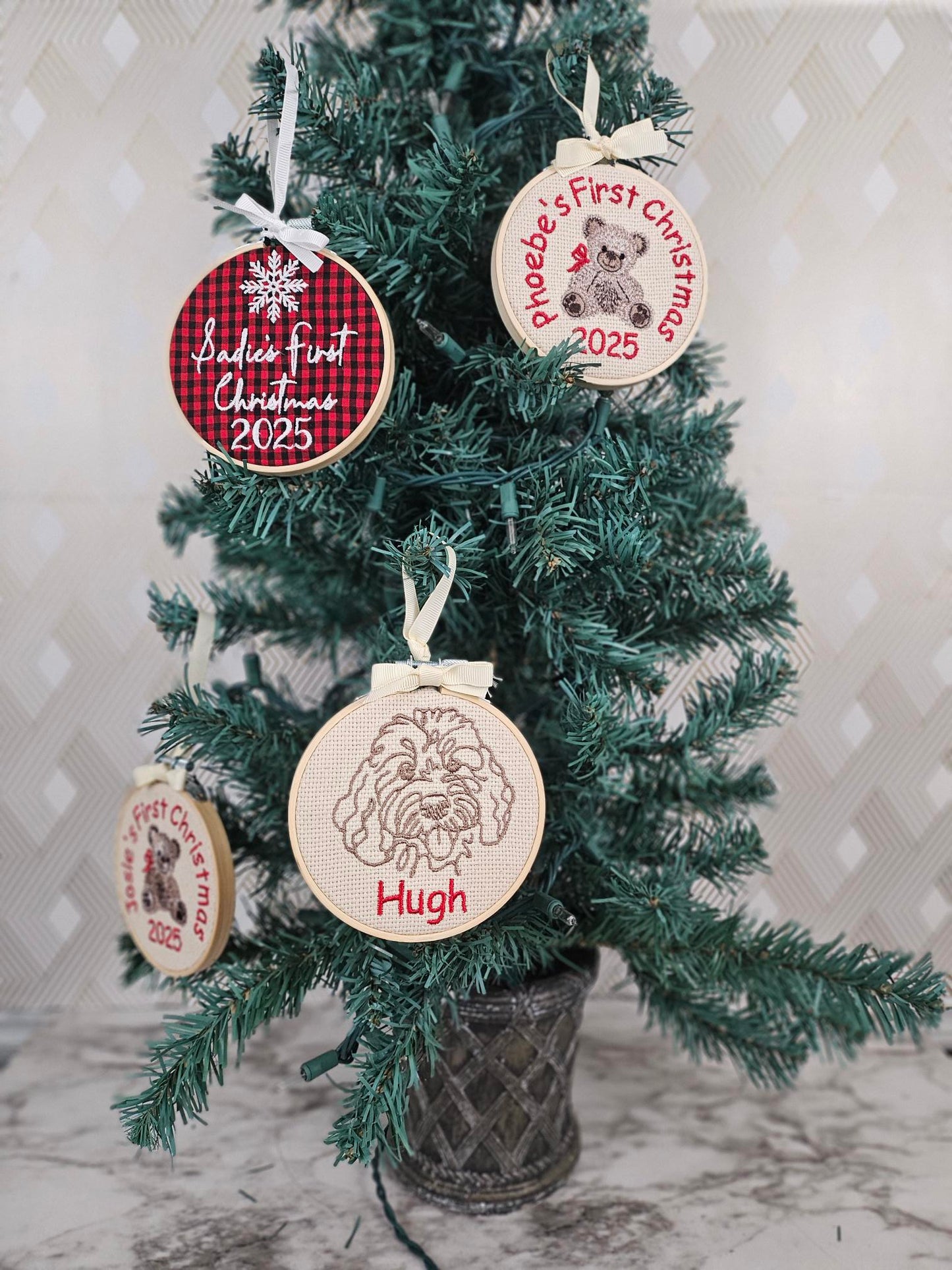 Personalized Embroidered Christmas Ornaments 2025