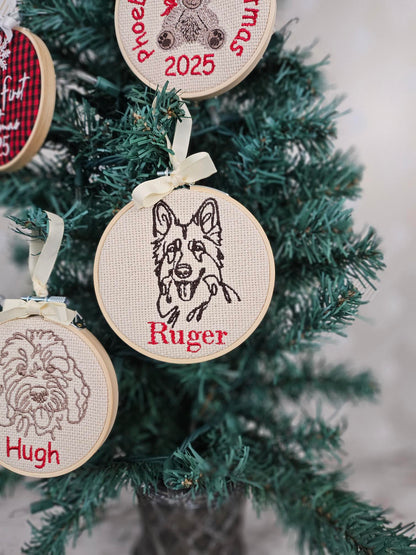 Personalized Dog Breed Embroidered Ornaments