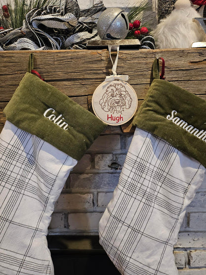 Personalized Dog Breed Embroidered Ornaments