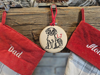 Personalized Dog Breed Embroidered Ornaments