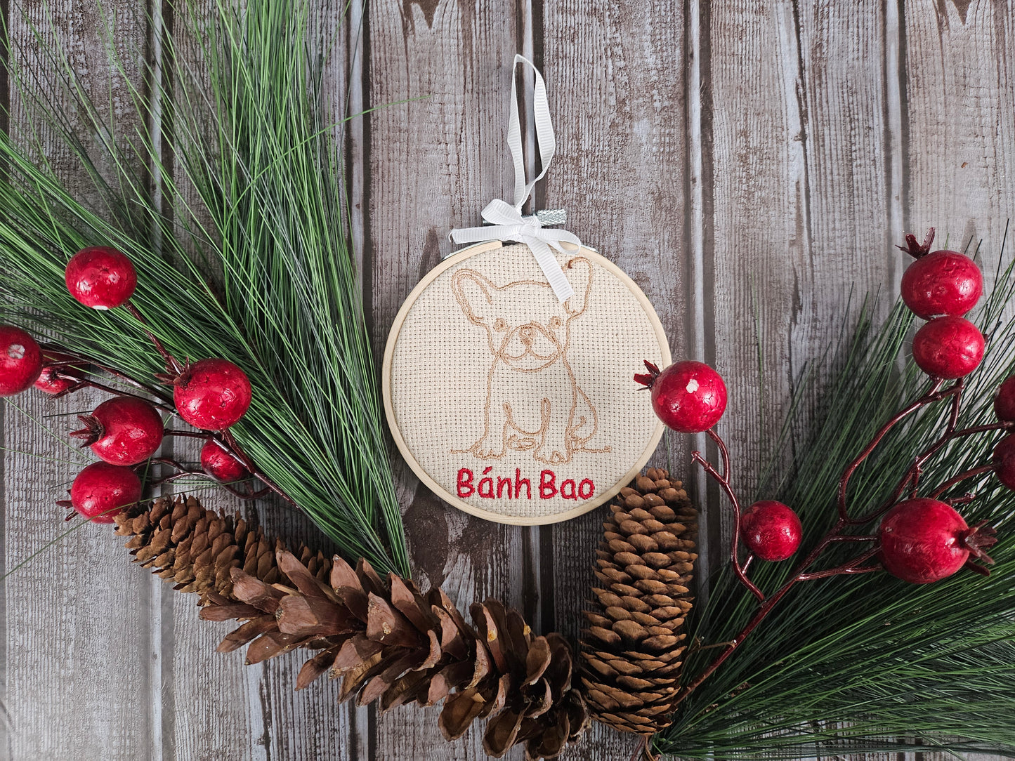Personalized Dog Breed Embroidered Ornaments