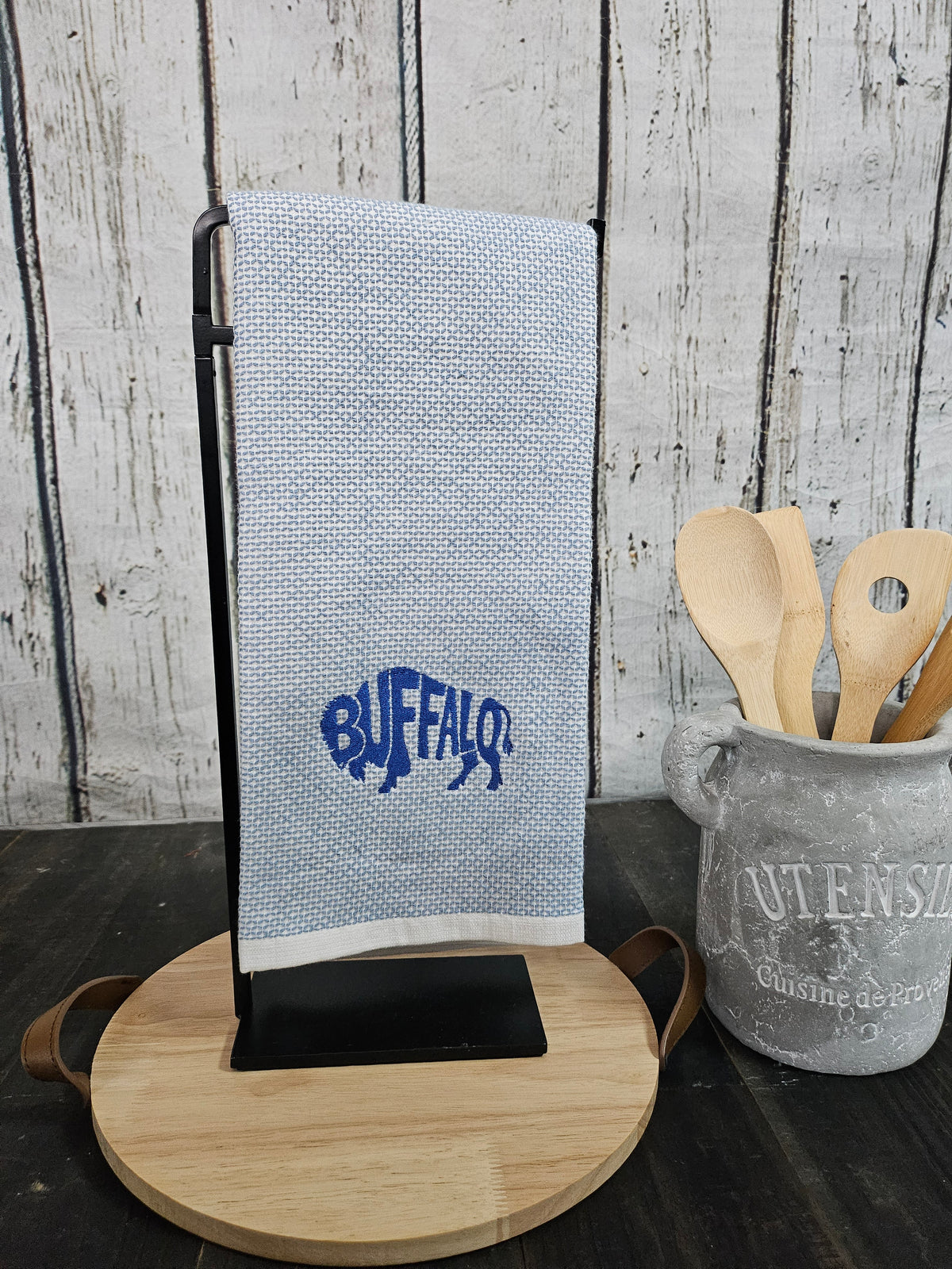 Buffalo NY Gift Basket with Blue Throw Blanket & 3 towels | Buffalo Signature Collection