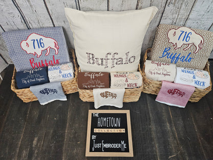 Buffalo NY Gift Basket with Buffalo Check Pillow & Towels | Buffalo Signature Collection