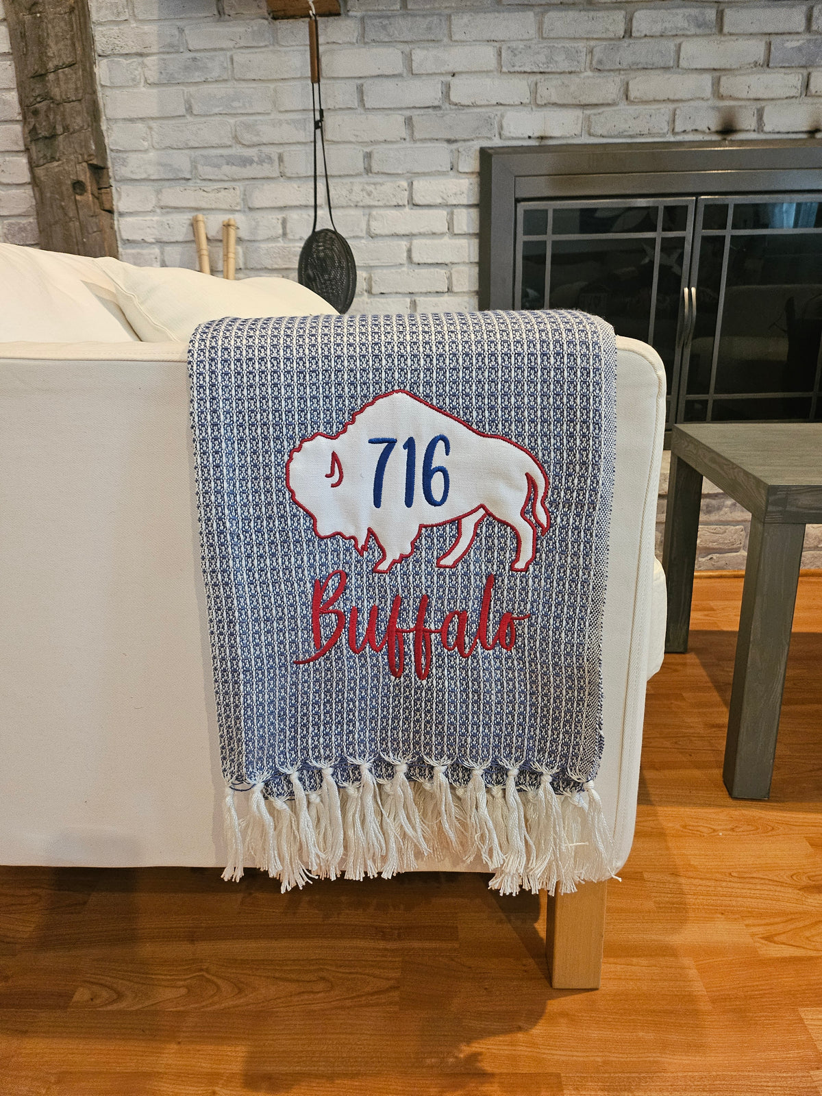 Buffalo NY Gift Basket with Blue Throw Blanket & 3 towels | Buffalo Signature Collection