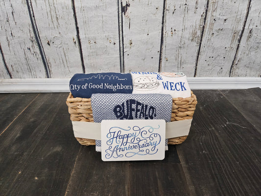 Buffalo NY Gift Basket with Embroidered Towels | Buffalo Blue Classic Collection