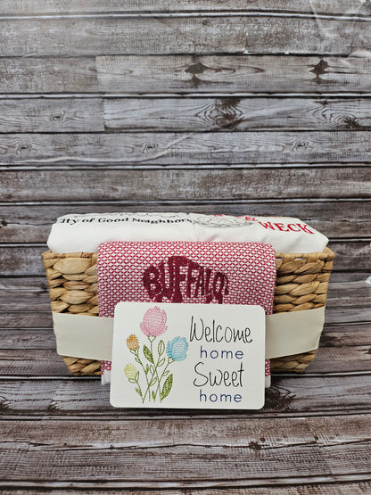 Buffalo NY Gift Basket with Embroidered Towels | Buffalo Red Classic Collection