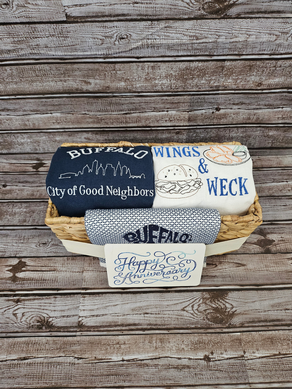 Buffalo NY Gift Basket with Embroidered Towels | Buffalo Blue Classic Collection