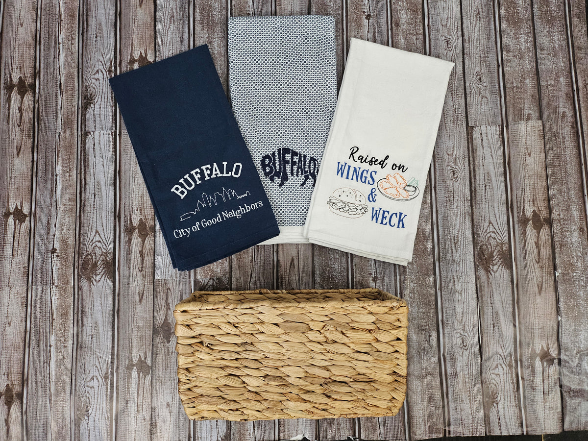 Buffalo NY Gift Basket with Embroidered Towels | Buffalo Blue Classic Collection