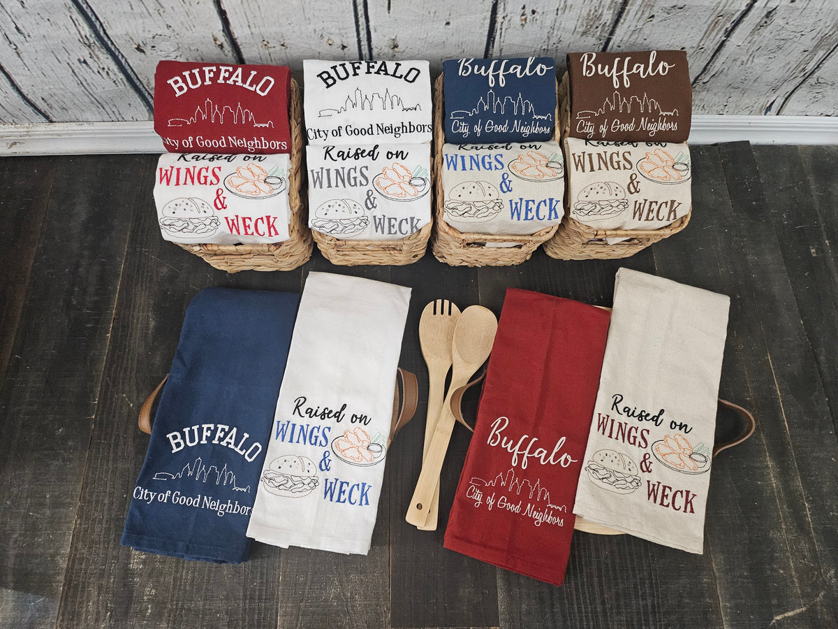 Buffalo NY Gift Baskets with Embroidered Tea Towels | Buffalo Mini Cream Collection | Housewarming Gift (Copy)