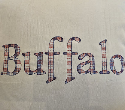Buffalo NY Gift Basket with Buffalo Check Pillow & Towels | Signature White Collection
