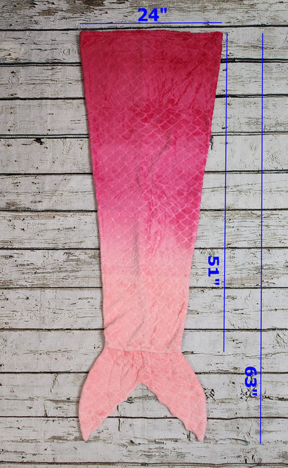 Personalized Embossed Fleece Mermaid Tail Blanket