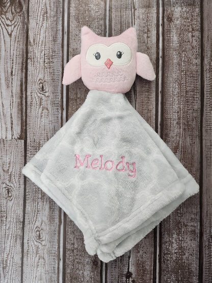 Embroidered Plush Fleece Baby Security Blankets