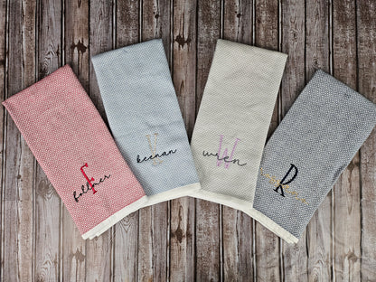 Farmhouse Monogram Personalized Kitchen and Hand Towel