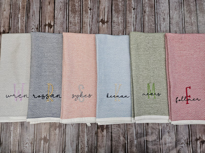 Farmhouse Monogram Personalized Kitchen and Hand Towel