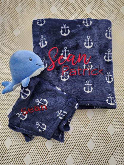 Embroidered Baby Blanket & Lovie set